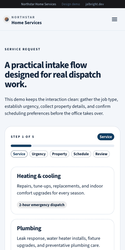 Northstar Home Services mobile screenshot